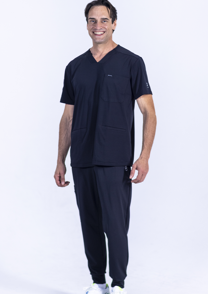 Melastino Black Scrub Top - Epiona - Sustainable Medi Functional Wear